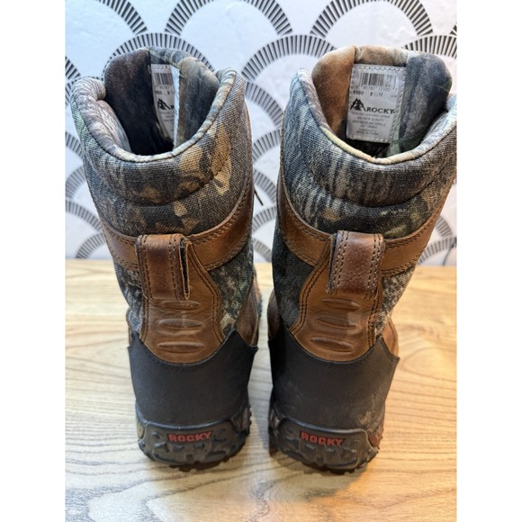 Rocky Gore-Tex Camo Brown Leather 1000g Thinsulate Winter Boots Men\'s Size‎ 8.5